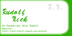 rudolf nick business card